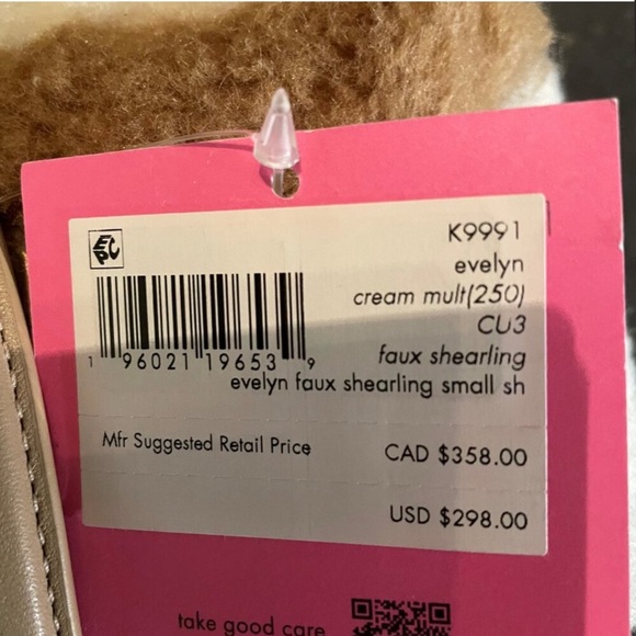 NWT Kate Spade Evelyn Faux Shearling Small Shoulder Crossbody - Picture 6 of 7